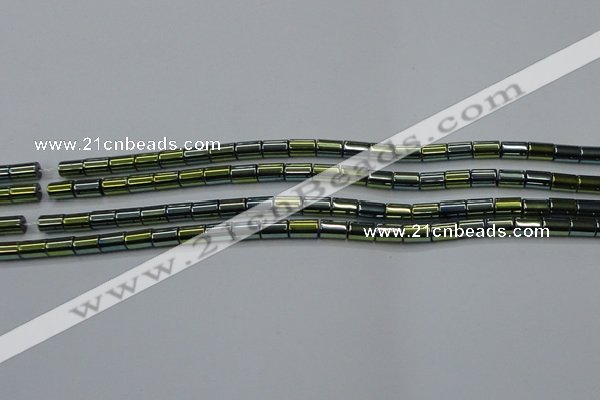 CHE769 15.5 inches 3*5mm tube plated hematite beads wholesale