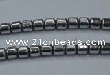 CHE774 15.5 inches 2*2mm drum plated hematite beads wholesale