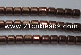 CHE777 15.5 inches 2*2mm drum plated hematite beads wholesale