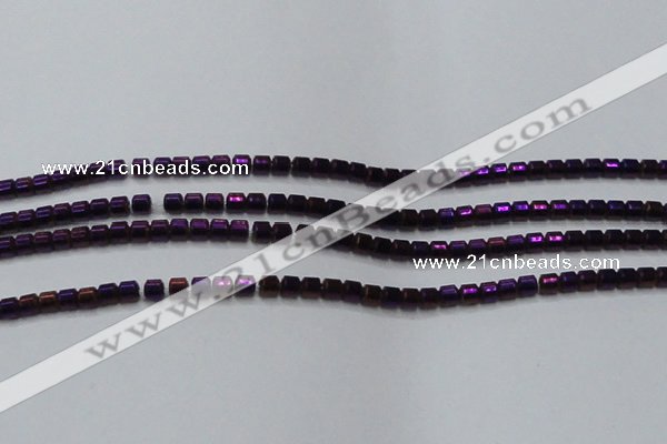 CHE778 15.5 inches 2*2mm drum plated hematite beads wholesale