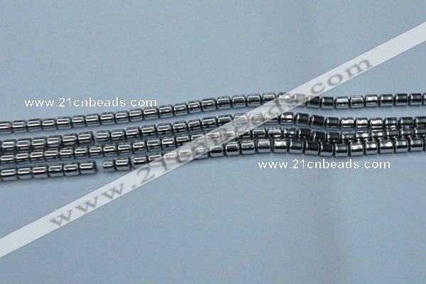 CHE786 15.5 inches 4*4.5mm drum plated hematite beads wholesale