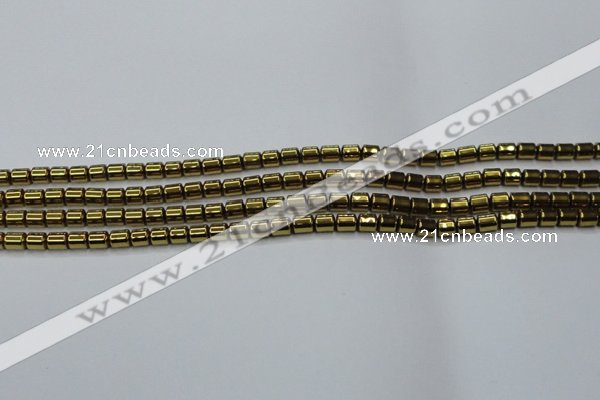 CHE787 15.5 inches 4*4.5mm drum plated hematite beads wholesale