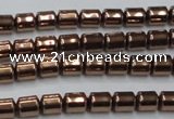 CHE788 15.5 inches 4*4.5mm drum plated hematite beads wholesale