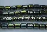 CHE789 15.5 inches 4*4.5mm drum plated hematite beads wholesale