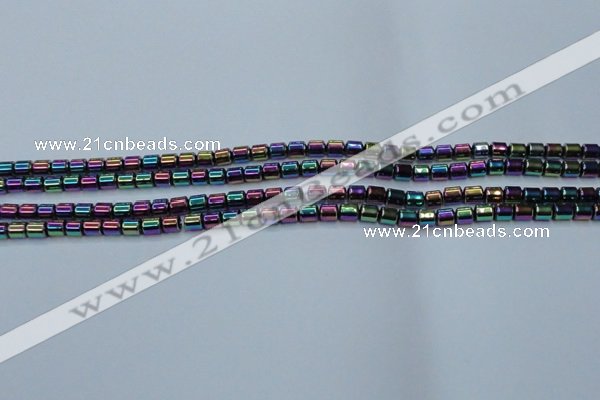 CHE790 15.5 inches 4*4.5mm drum plated hematite beads wholesale