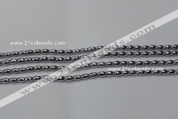 CHE793 15.5 inches 3*5mm rice plated hematite beads wholesale