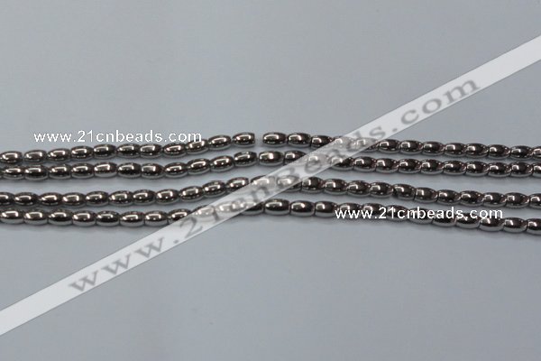 CHE794 15.5 inches 3*5mm rice plated hematite beads wholesale