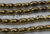 CHE795 15.5 inches 3*5mm rice plated hematite beads wholesale
