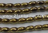 CHE795 15.5 inches 3*5mm rice plated hematite beads wholesale