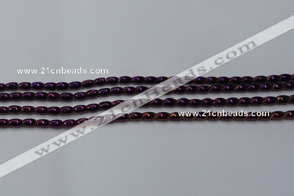 CHE797 15.5 inches 3*5mm rice plated hematite beads wholesale