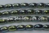 CHE798 15.5 inches 3*5mm rice plated hematite beads wholesale