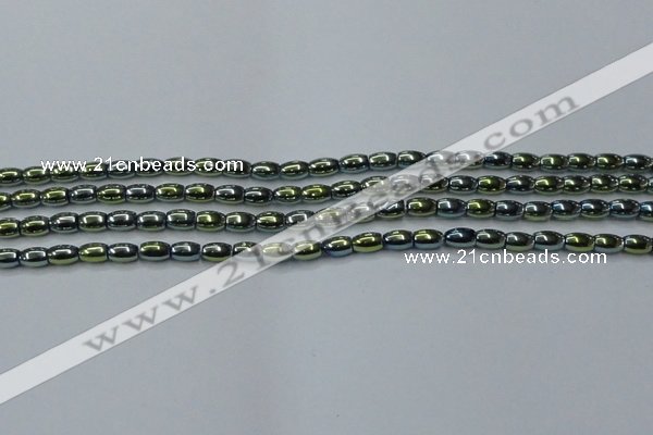 CHE798 15.5 inches 3*5mm rice plated hematite beads wholesale