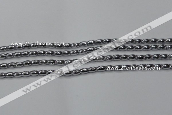 CHE801 15.5 inches 4*6mm rice plated hematite beads wholesale