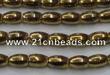 CHE803 15.5 inches 4*6mm rice plated hematite beads wholesale