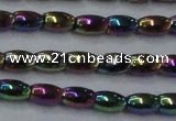 CHE804 15.5 inches 4*6mm rice plated hematite beads wholesale