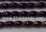 CHE805 15.5 inches 4*6mm rice plated hematite beads wholesale