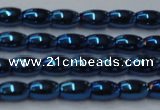 CHE807 15.5 inches 4*6mm rice plated hematite beads wholesale