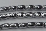 CHE809 15.5 inches 5*8mm rice plated hematite beads wholesale