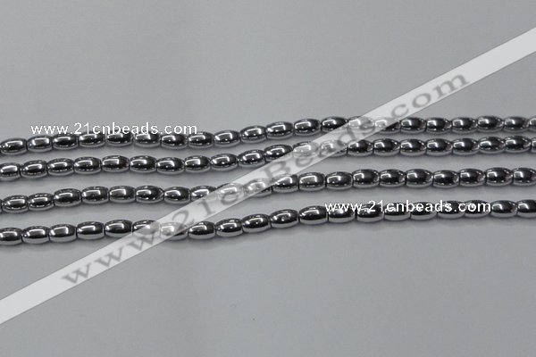 CHE809 15.5 inches 5*8mm rice plated hematite beads wholesale