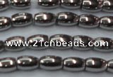 CHE810 15.5 inches 5*8mm rice plated hematite beads wholesale