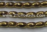 CHE811 15.5 inches 5*8mm rice plated hematite beads wholesale