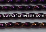 CHE813 15.5 inches 5*8mm rice plated hematite beads wholesale