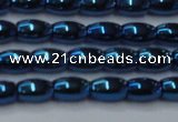 CHE815 15.5 inches 5*8mm rice plated hematite beads wholesale