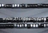 CHE822 15.5 inches 4*4mm hexagon hematite beads wholesale