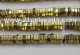 CHE827 15.5 inches 1*2mm hexagon plated hematite beads wholesale