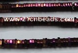 CHE829 15.5 inches 1*2mm hexagon plated hematite beads wholesale