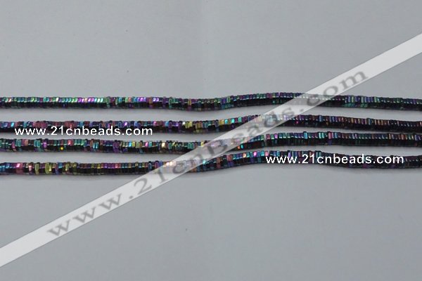CHE830 15.5 inches 1*2mm hexagon plated hematite beads wholesale