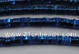 CHE831 15.5 inches 1*2mm hexagon plated hematite beads wholesale