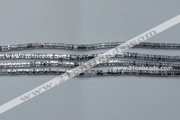 CHE833 15.5 inches 1*3mm hexagon plated hematite beads wholesale