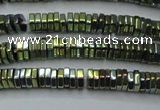 CHE836 15.5 inches 1*3mm hexagon plated hematite beads wholesale