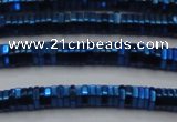 CHE839 15.5 inches 1*3mm hexagon plated hematite beads wholesale