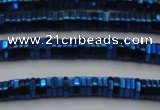 CHE839 15.5 inches 1*3mm hexagon plated hematite beads wholesale