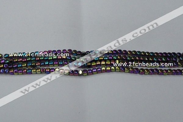 CHE852 15.5 inches 2*2mm dice platedhematite beads wholesale