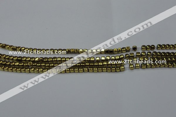 CHE856 15.5 inches 2*2mm dice platedhematite beads wholesale