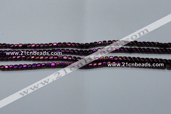 CHE861 15.5 inches 3*3mm dice platedhematite beads wholesale