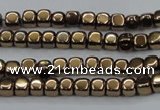 CHE862 15.5 inches 3*3mm dice platedhematite beads wholesale