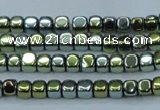 CHE863 15.5 inches 3*3mm dice platedhematite beads wholesale