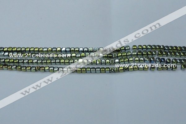 CHE863 15.5 inches 3*3mm dice platedhematite beads wholesale