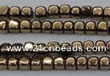 CHE867 15.5 inches 4*4mm dice platedhematite beads wholesale