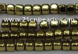 CHE868 15.5 inches 4*4mm dice platedhematite beads wholesale