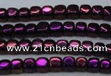 CHE870 15.5 inches 4*4mm dice platedhematite beads wholesale