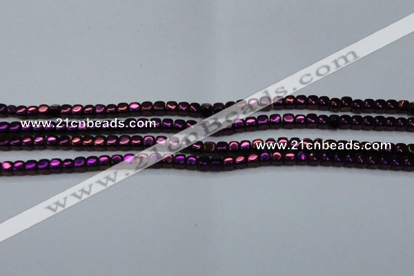 CHE870 15.5 inches 4*4mm dice platedhematite beads wholesale