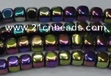 CHE871 15.5 inches 4*4mm dice platedhematite beads wholesale