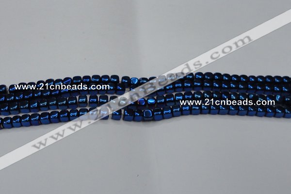 CHE872 15.5 inches 4*4mm dice platedhematite beads wholesale