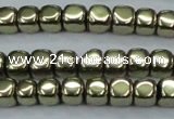 CHE875 15.5 inches 2*2mm dice plated hematite beads wholesale