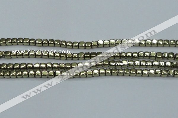 CHE875 15.5 inches 2*2mm dice plated hematite beads wholesale